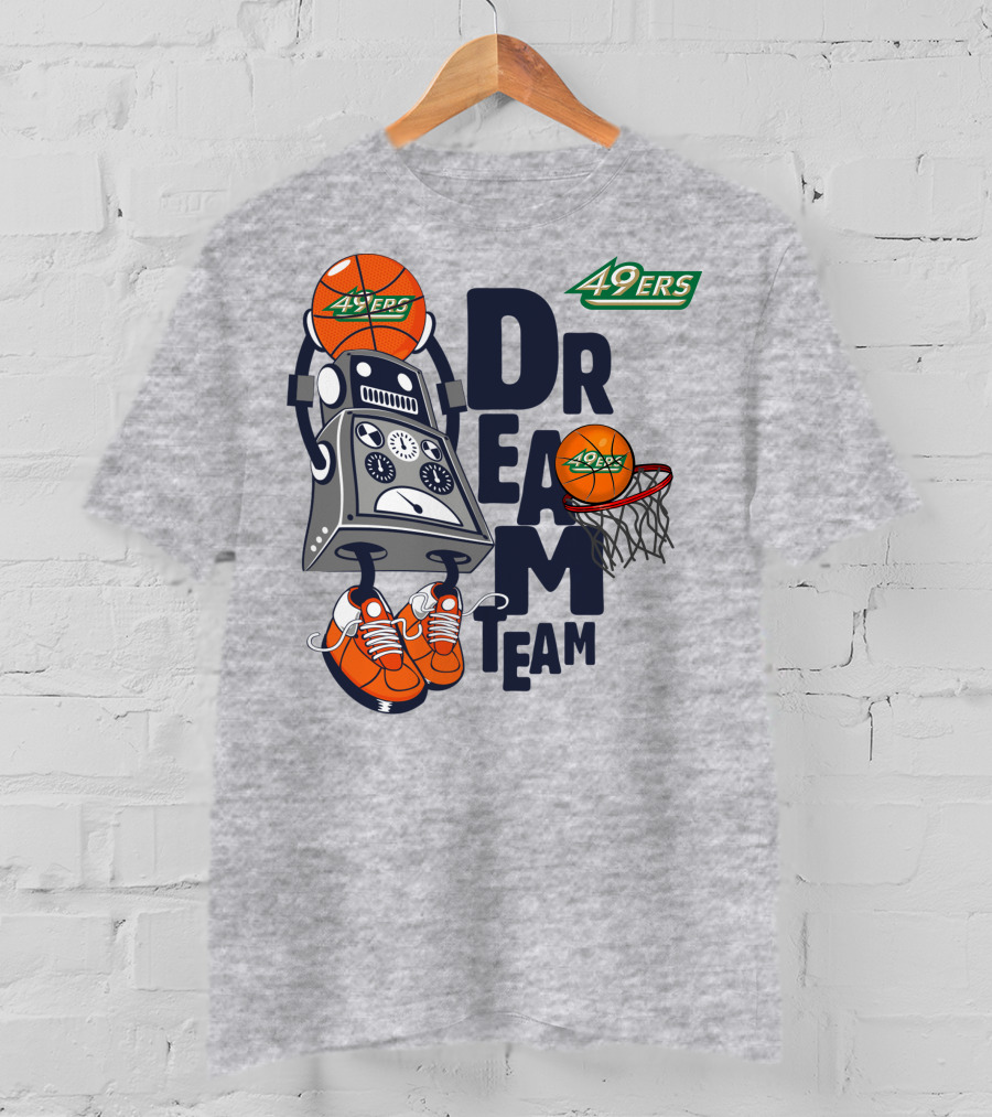 Charlotte 49ers Basketball Robot Dream Team T-Shirt