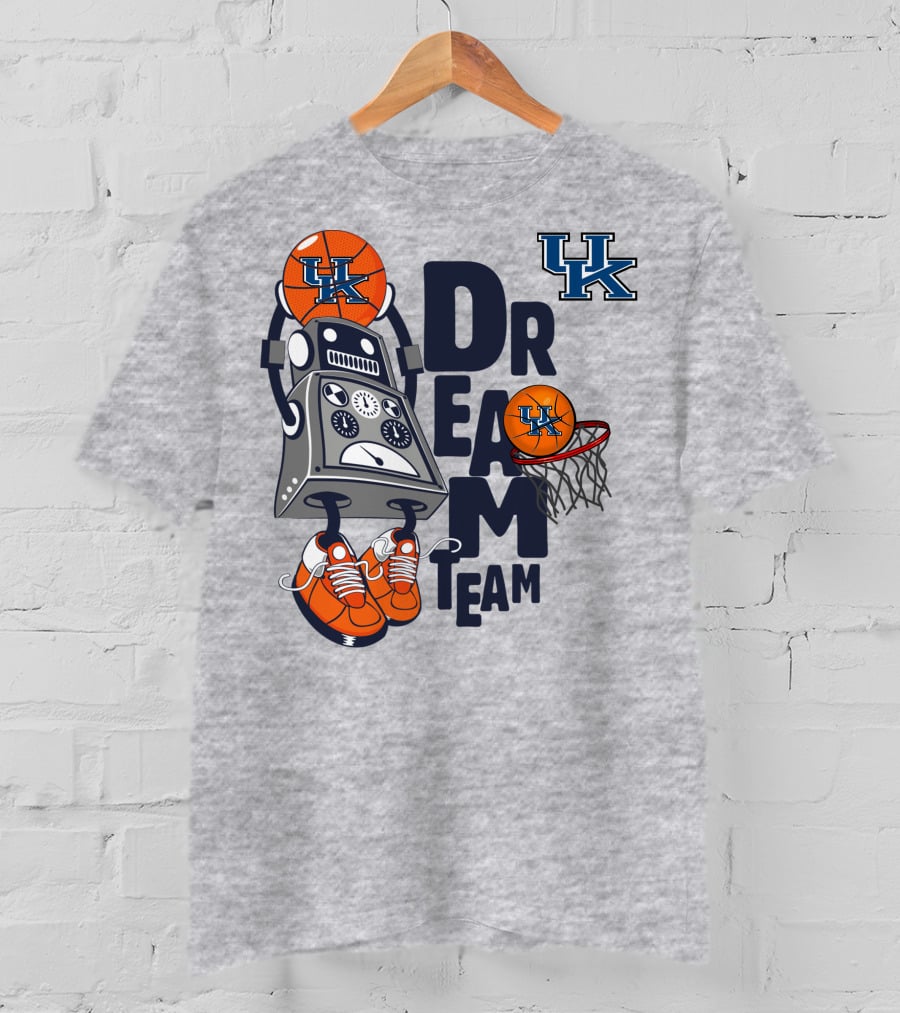 Uk Dream Team Basketball Robot With Sneakers And Hoop T-Shirt