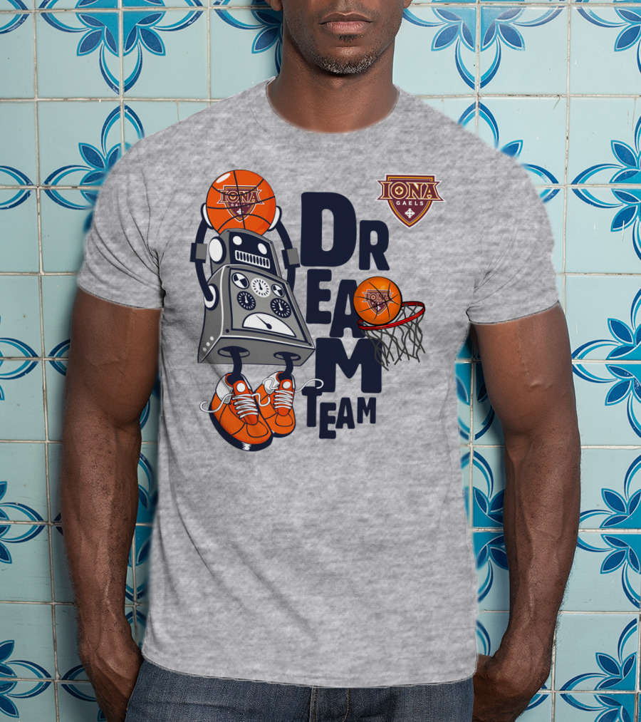 Iona Gaels Dream Team Robot Basketball Theme T-Shirt