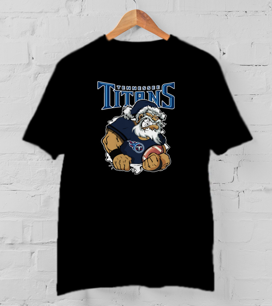 Tennessee Titans Santa Football Mascot T-Shirt
