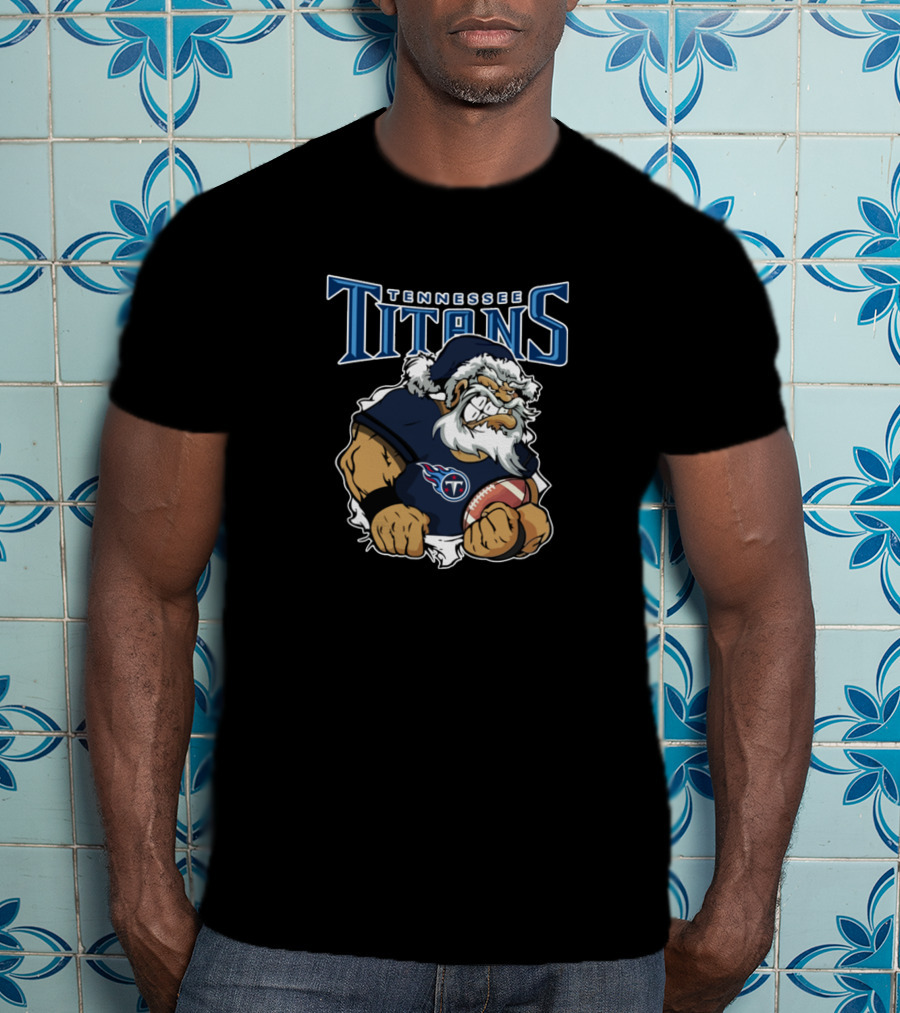 Tennessee Titans Santa Football Mascot T-Shirt