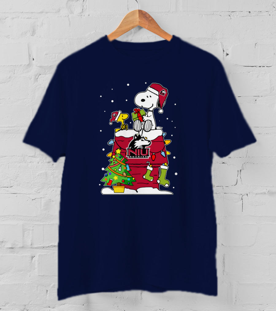 Northern Illinois Huskies Snoopy Woodstock Christmas Happy New Year T-Shirt