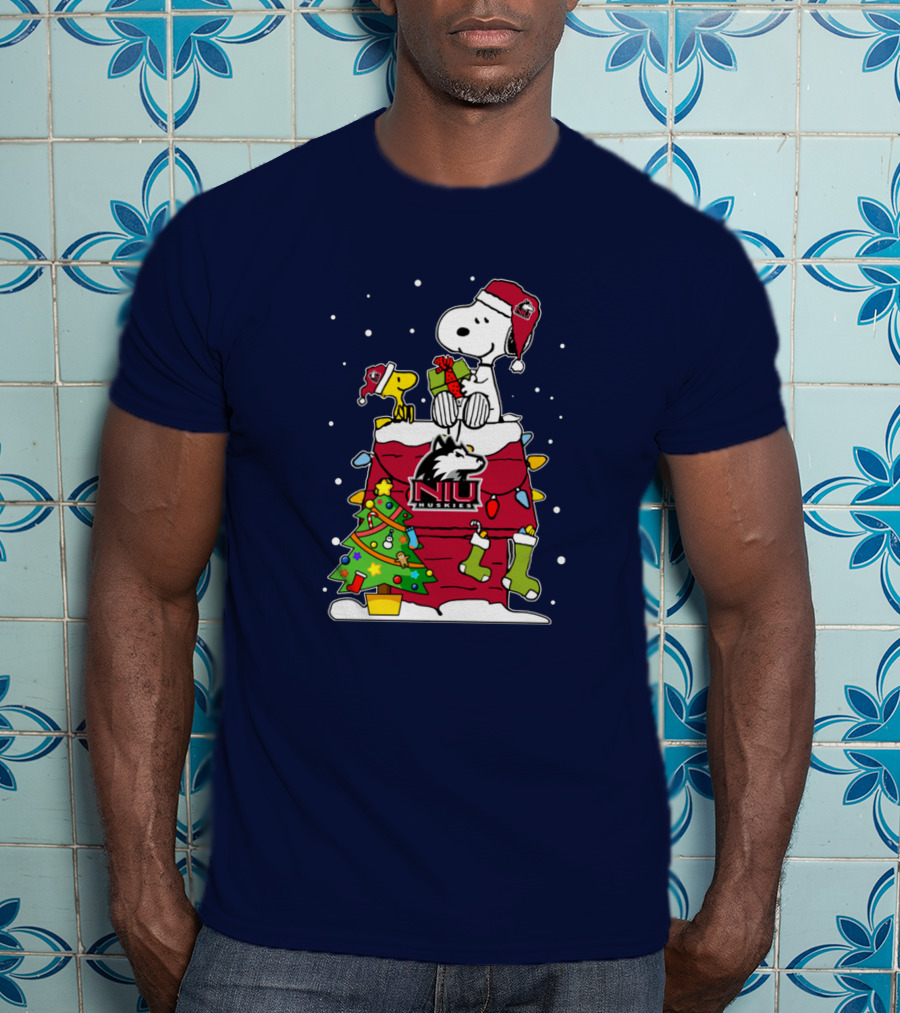 Northern Illinois Huskies Snoopy Woodstock Christmas Happy New Year T-Shirt