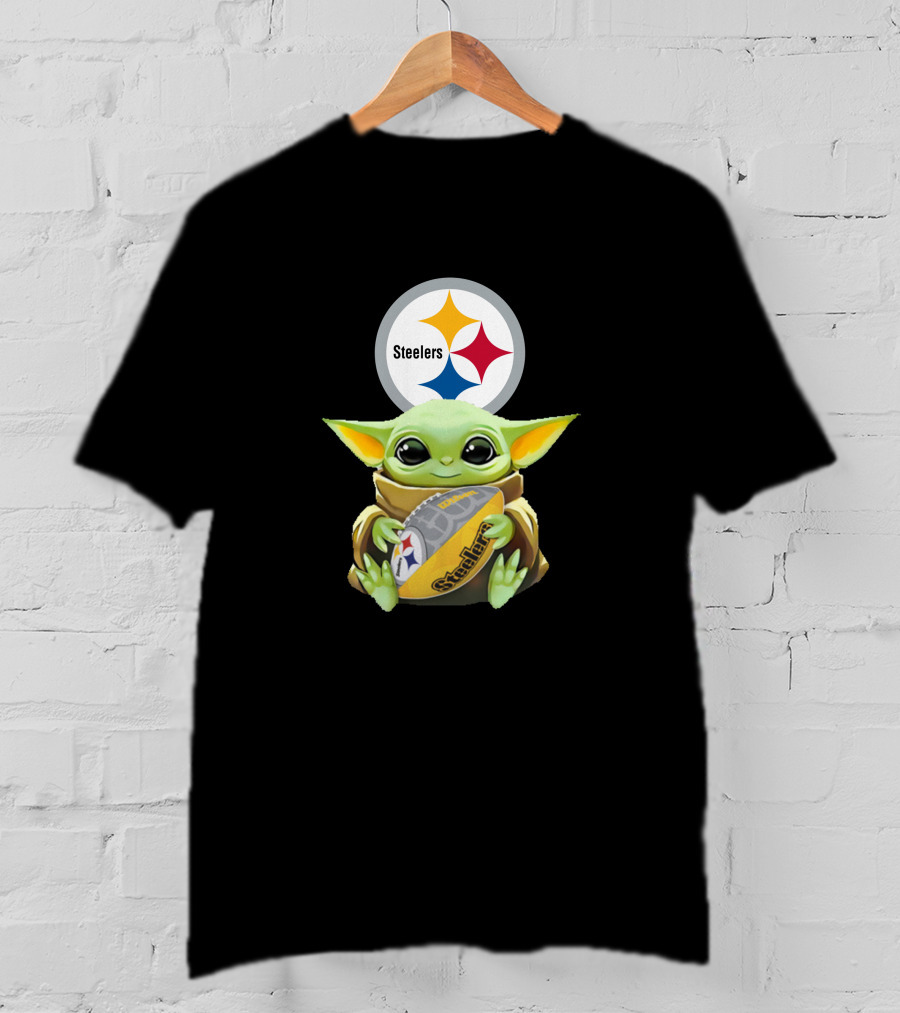 Pittsburgh Steelers Baby Yoda Football Fan T-Shirt