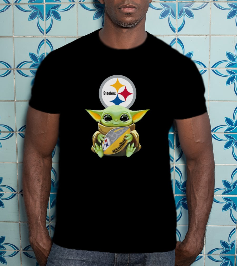 Pittsburgh Steelers Baby Yoda Football Fan T-Shirt