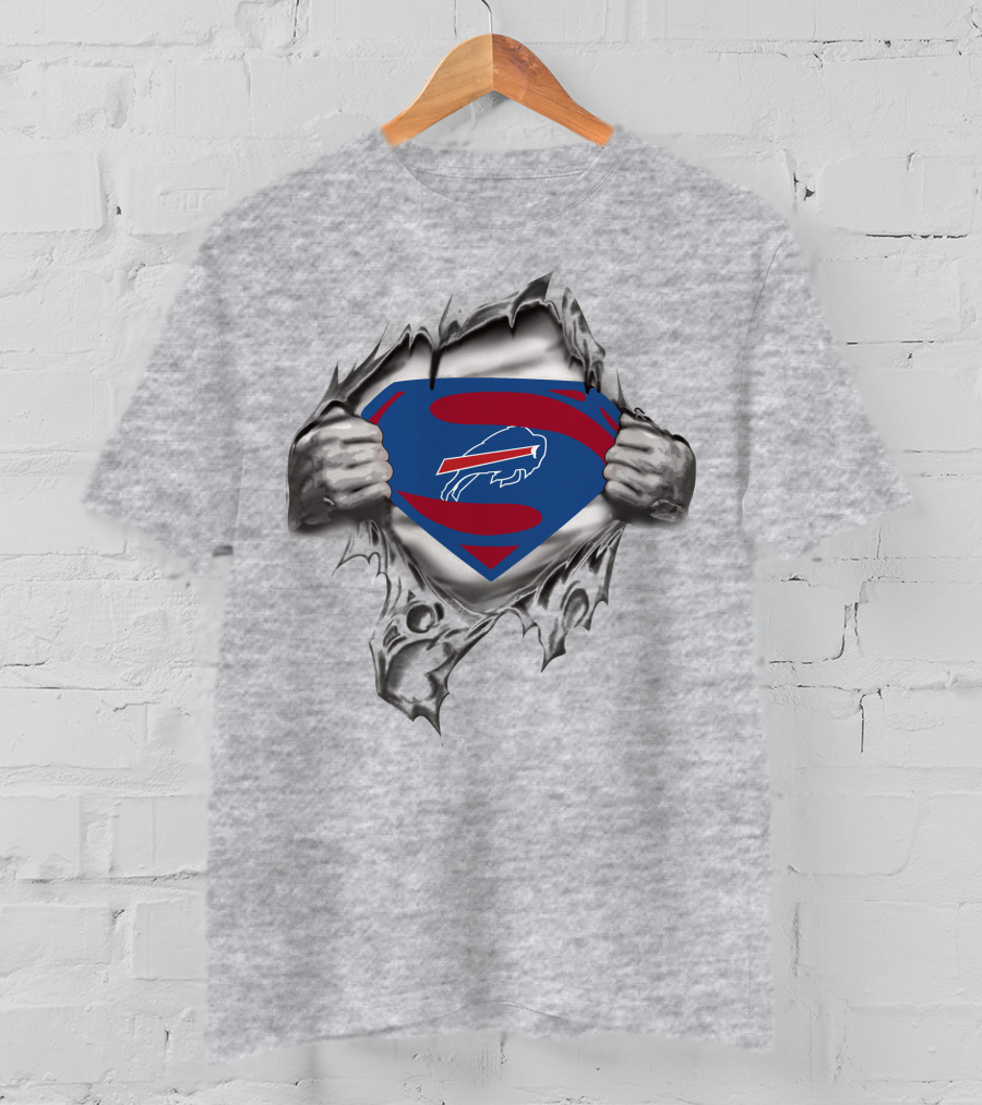 Buffalo Bills Superhero Emblem Rip Effect T-Shirt