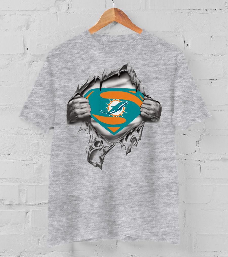 Miami Dolphins Super Man Icon Burst T-Shirt