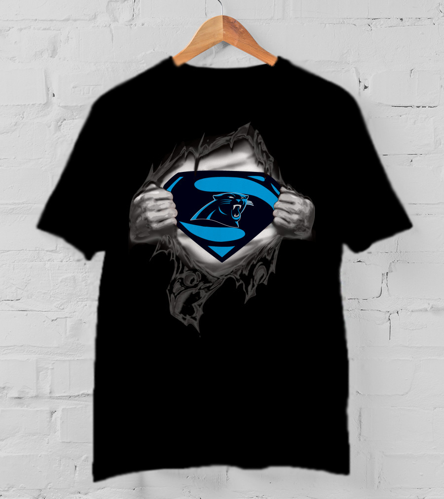 Carolina Super Man Panthers Logo Superman Emblem T-Shirt