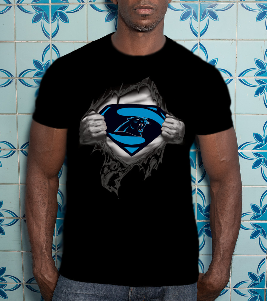Carolina Super Man Panthers Logo Superman Emblem T-Shirt