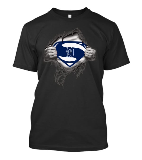 Detroit D Superhero Logo Inside Torn Chest T-Shirt