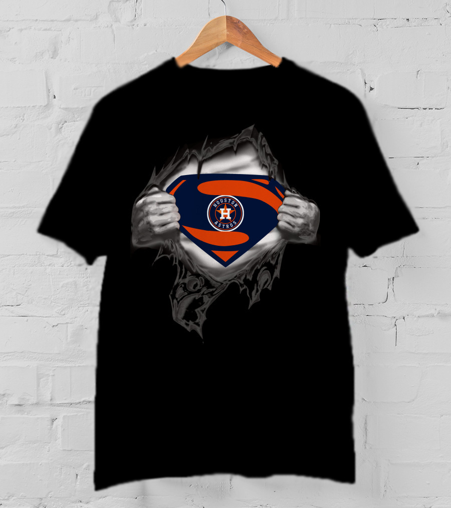 Houston Astros Superman Logo Blend T-Shirt