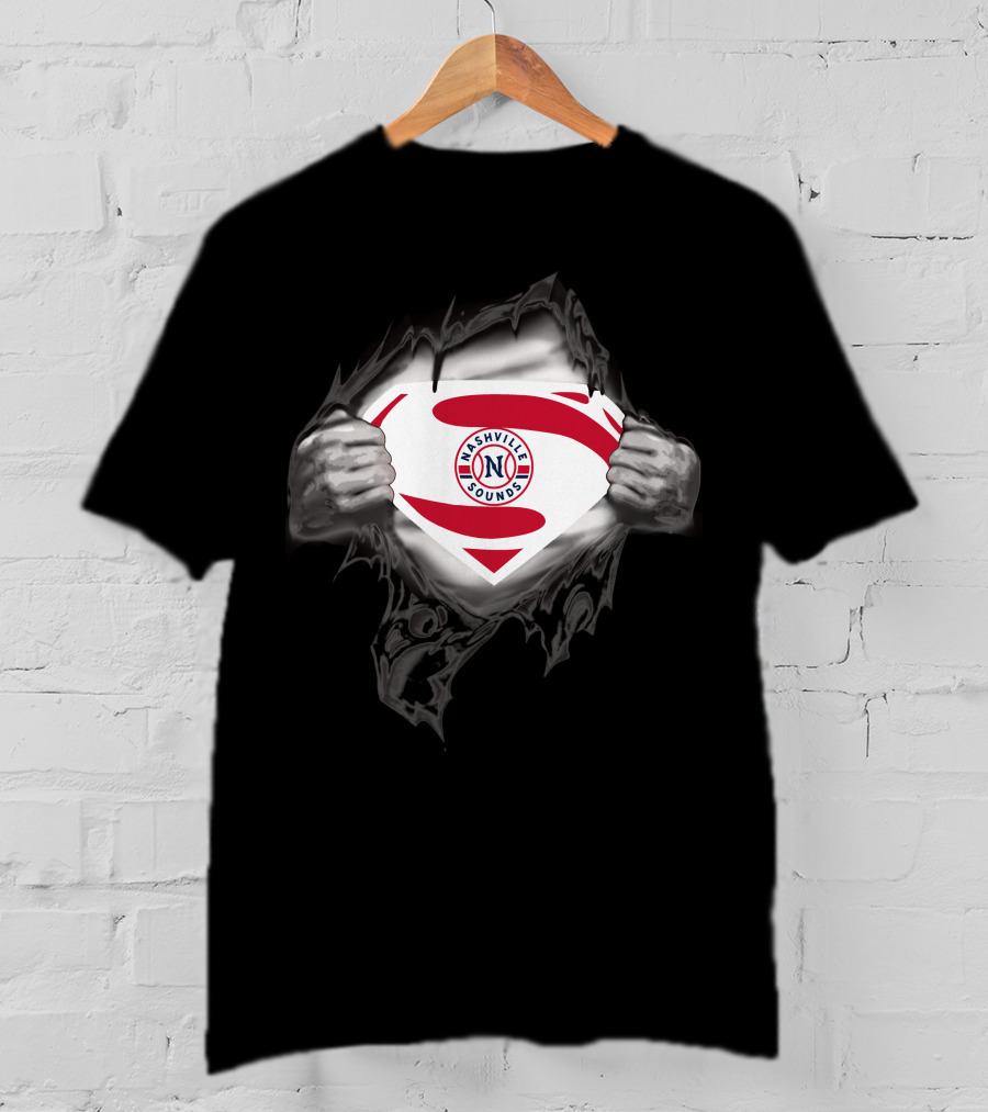 Nashville Sounds Super Hero Logo Superman Style Burst T-Shirt