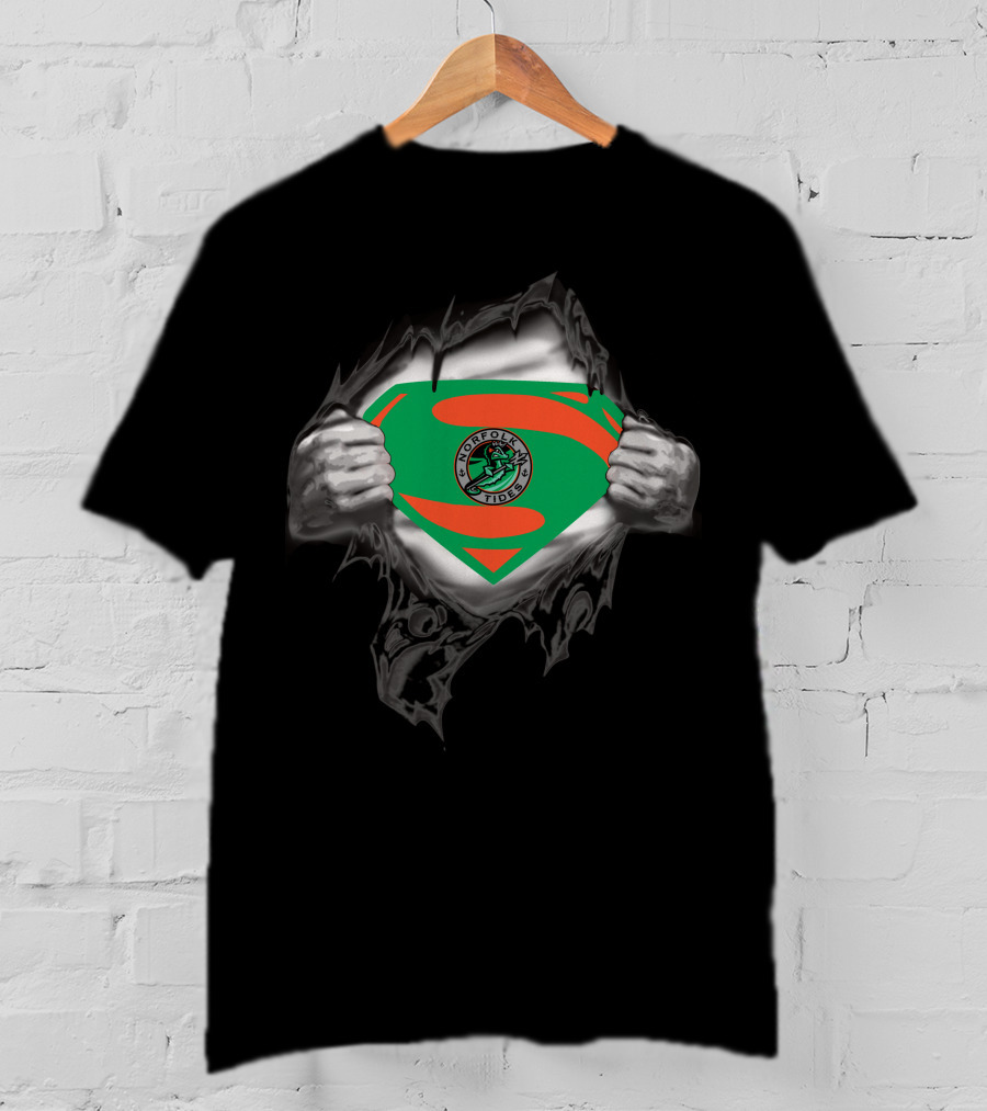 Norfolk Tides Superman Logo Emblem T-Shirt
