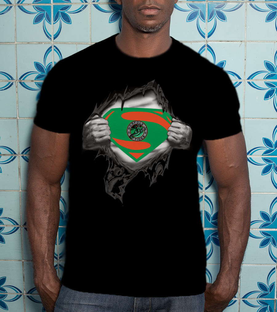 Norfolk Tides Superman Logo Emblem T-Shirt