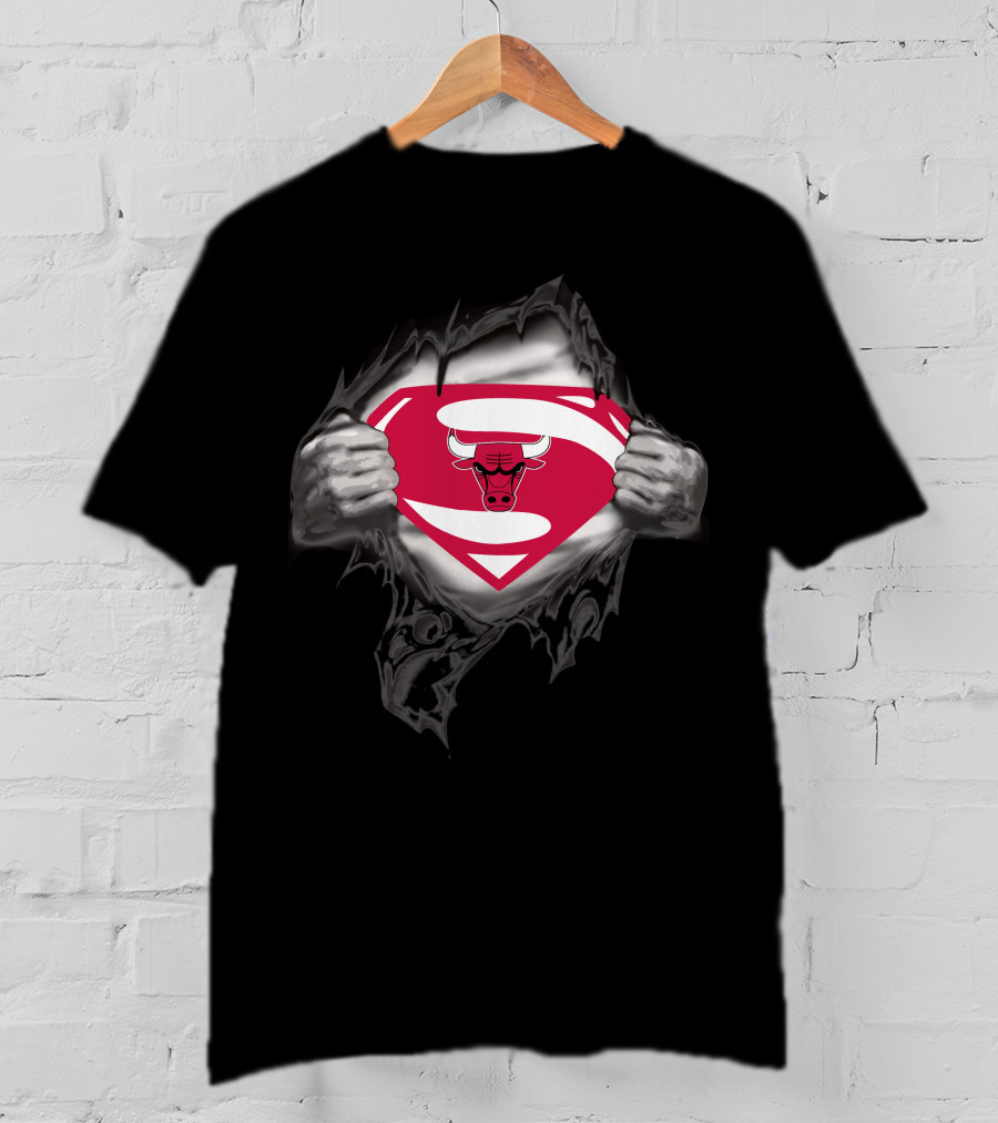 Chicago Bulls Superman Emblem Reveal T-Shirt