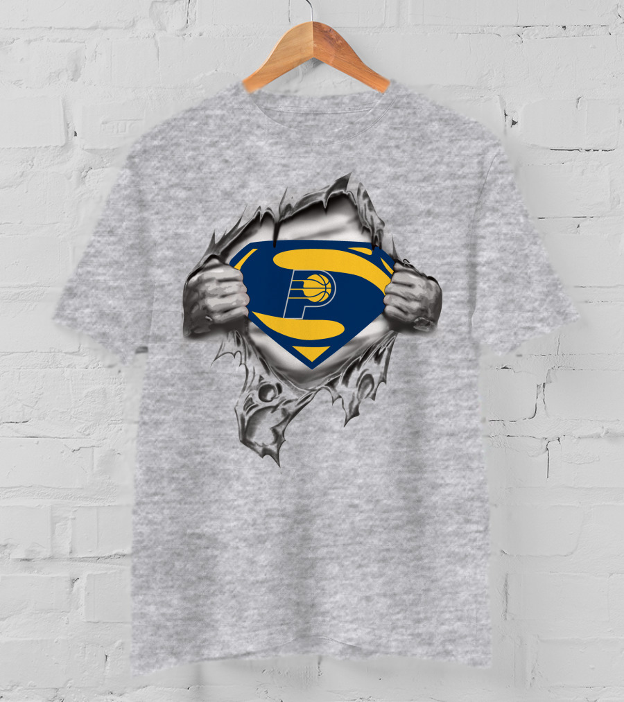 Indiana Pacers Logo Superman Chest Emblem T-Shirt