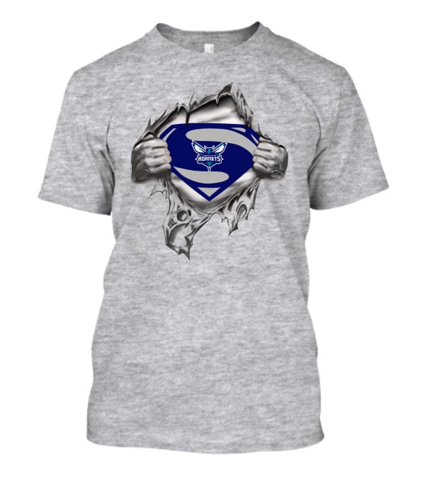 Charlotte Hornets Superman Logo Burst T-Shirt