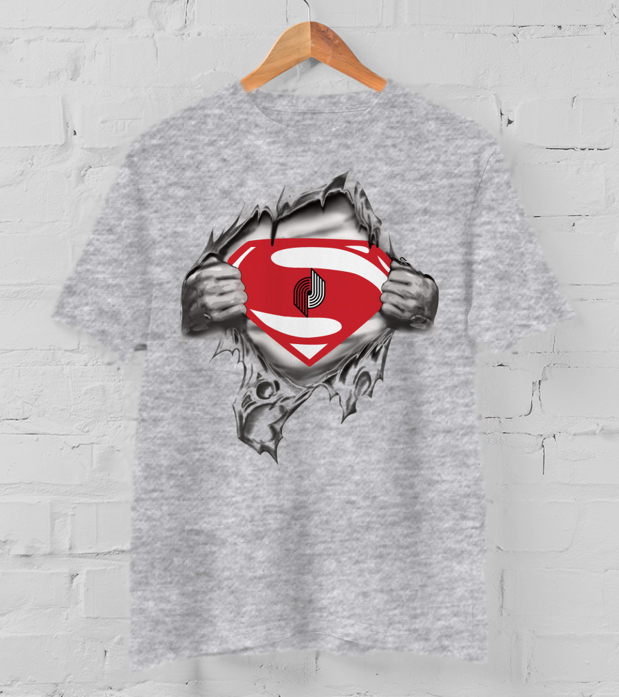 Portland Trail Blazers Superman Logo Breakthrough T-Shirt
