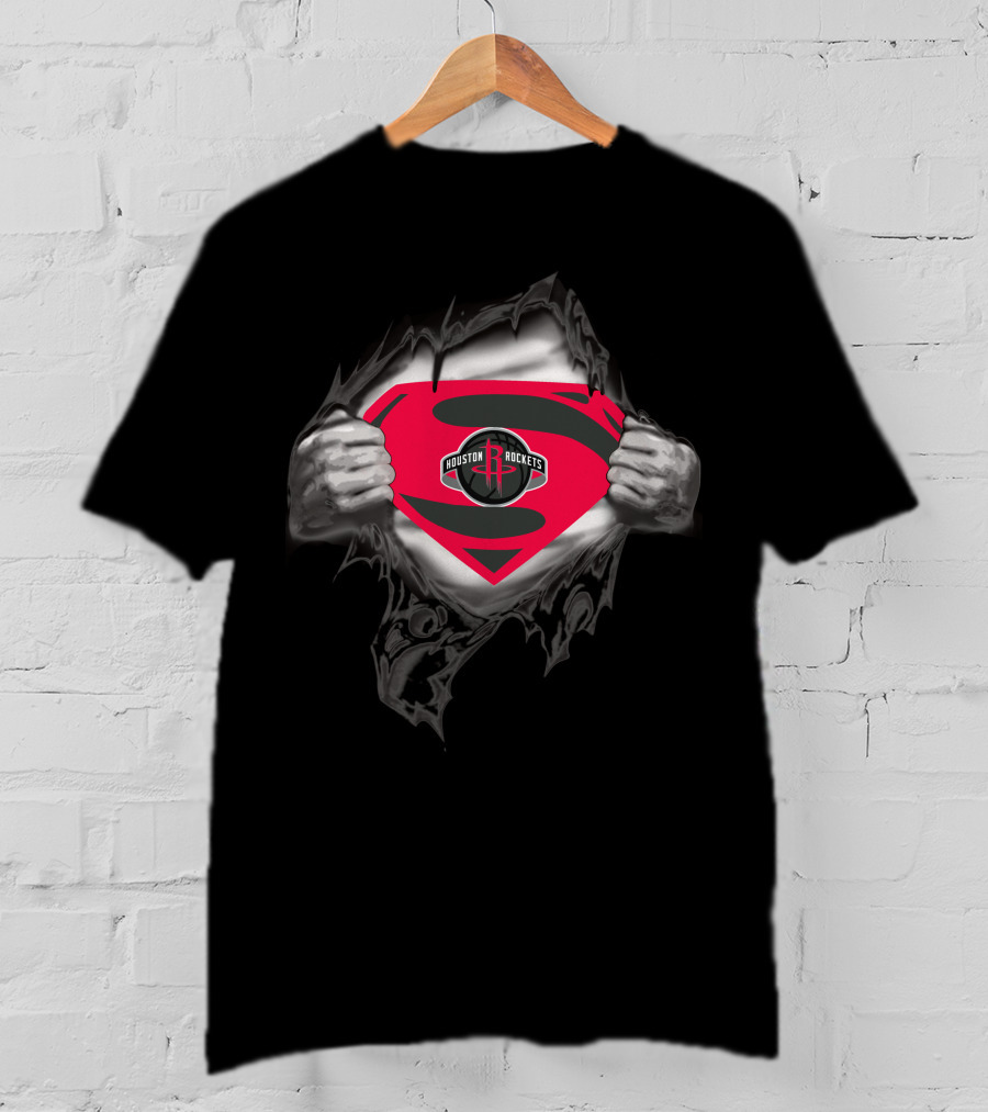 Houston Rockets Superman Logo Basketball T-Shirt