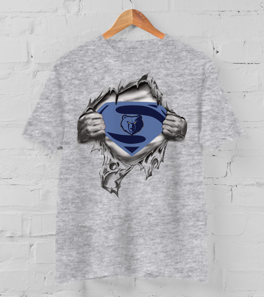 Memphis Grizzlies Superman Logo Sports Mashup T-Shirt