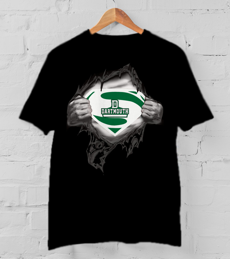 Dartmouth Super D Logo Shield Ripping Through T-Shirt