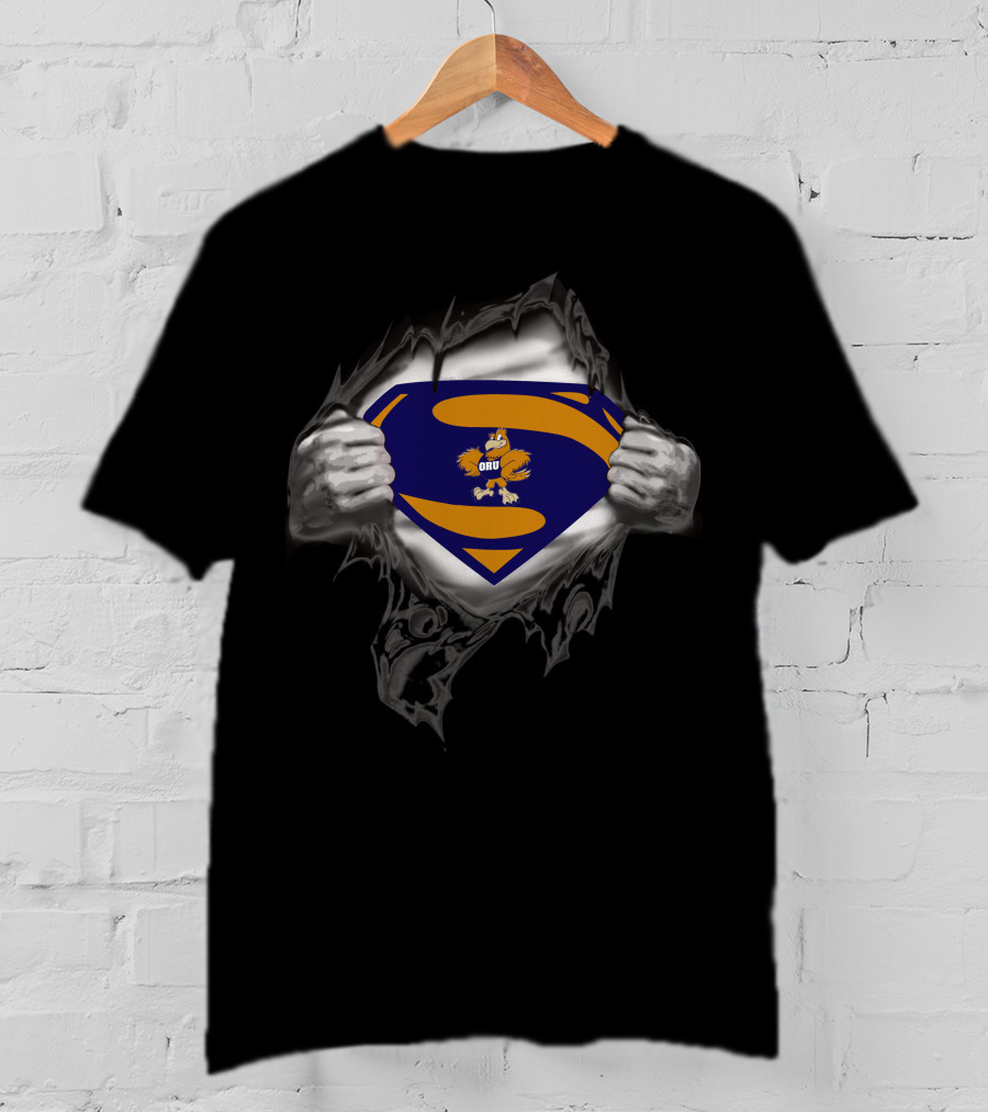 ORU Superman Logo With Golden Eagle Superhero T-Shirt