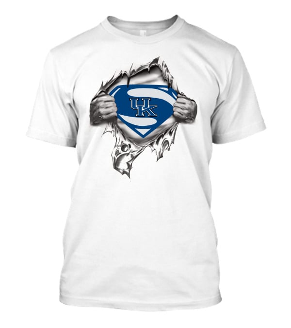 UK Superman Logo Kentucky Graphic Blue Shield T-Shirt