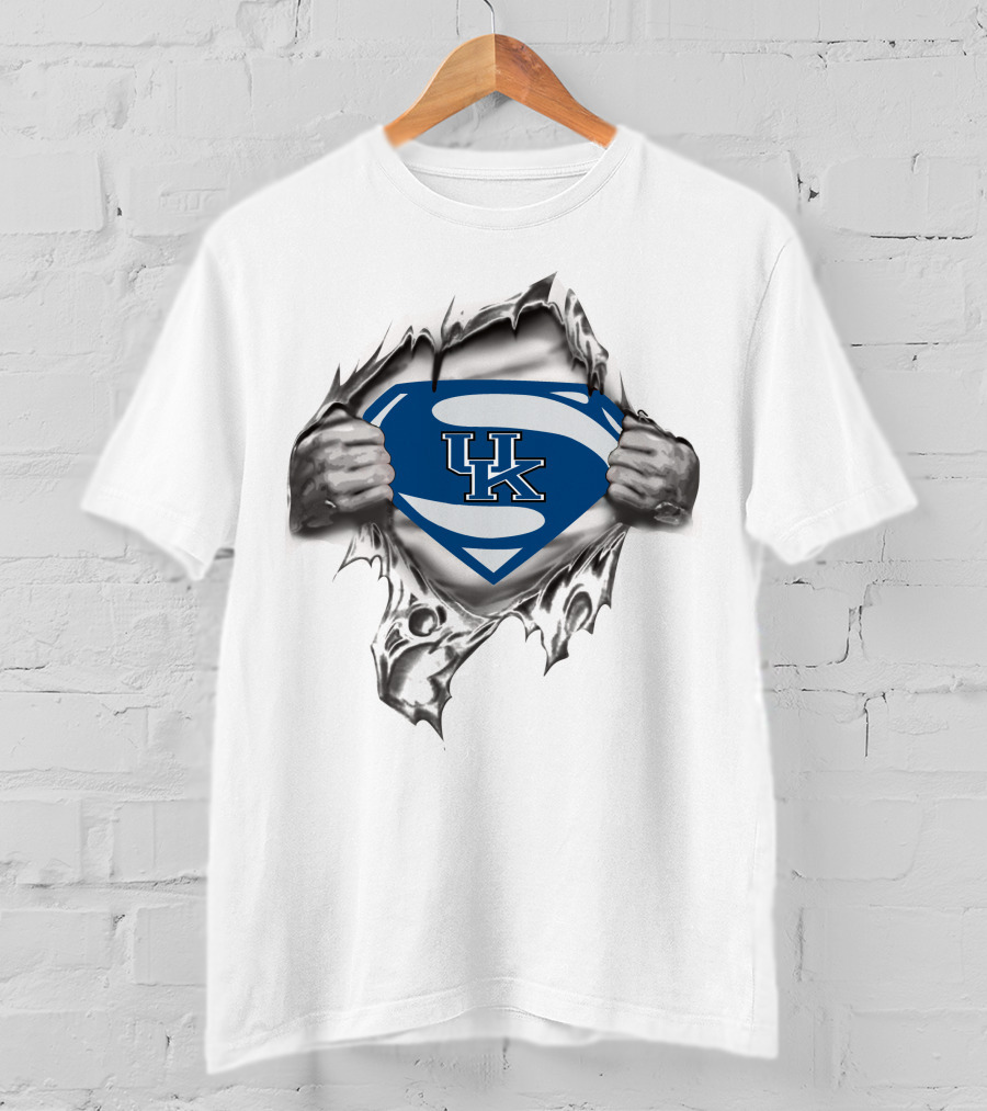 UK Superman Logo Kentucky Graphic Blue Shield T-Shirt