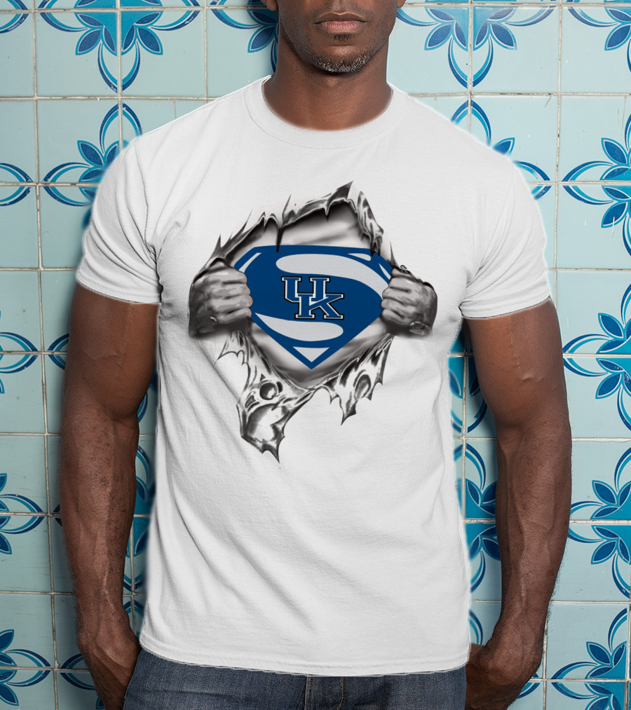 UK Superman Logo Kentucky Graphic Blue Shield T-Shirt