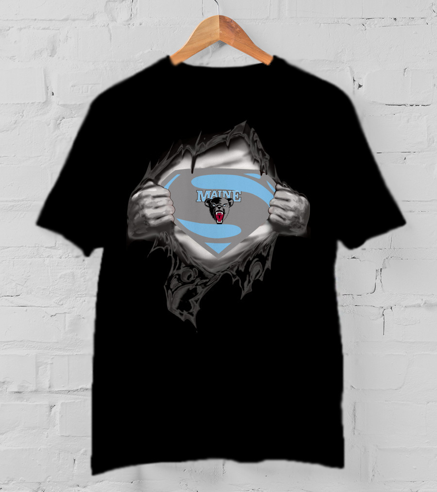 Maine Black Bears Superman Emblem T-Shirt