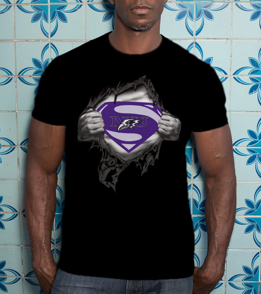 NU Niagara Purple Eagle Super Man Comic T-Shirt