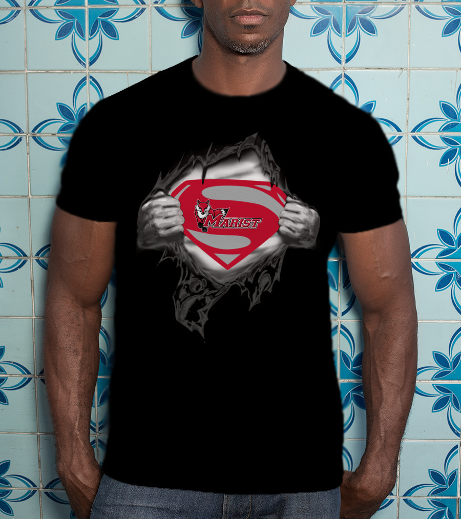 Marist College Super Hero Ripped Chest T-Shirt