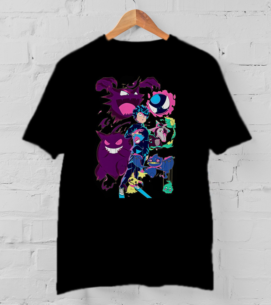 Jelly89 Limitee Pokemob Anime Character With Ghostly Creatures T-Shirt