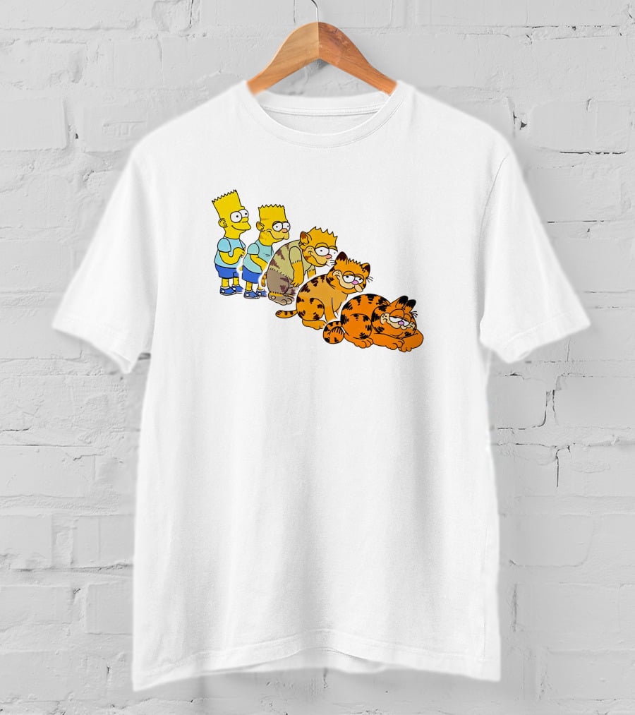 Bart Simpson Garfield Evolution Steps T-Shirt