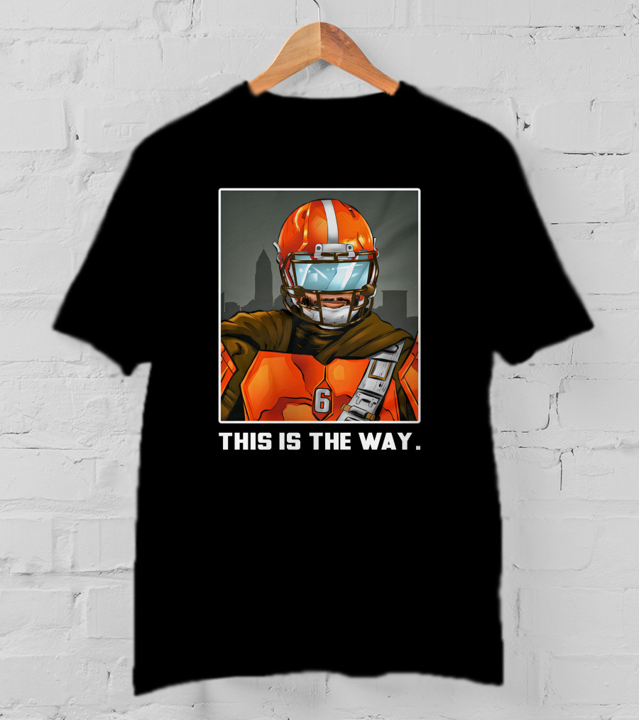 Nick Pedone This Is The Way Orange Football Helmet Visor Sci-Fi Armor 6 T-Shirt