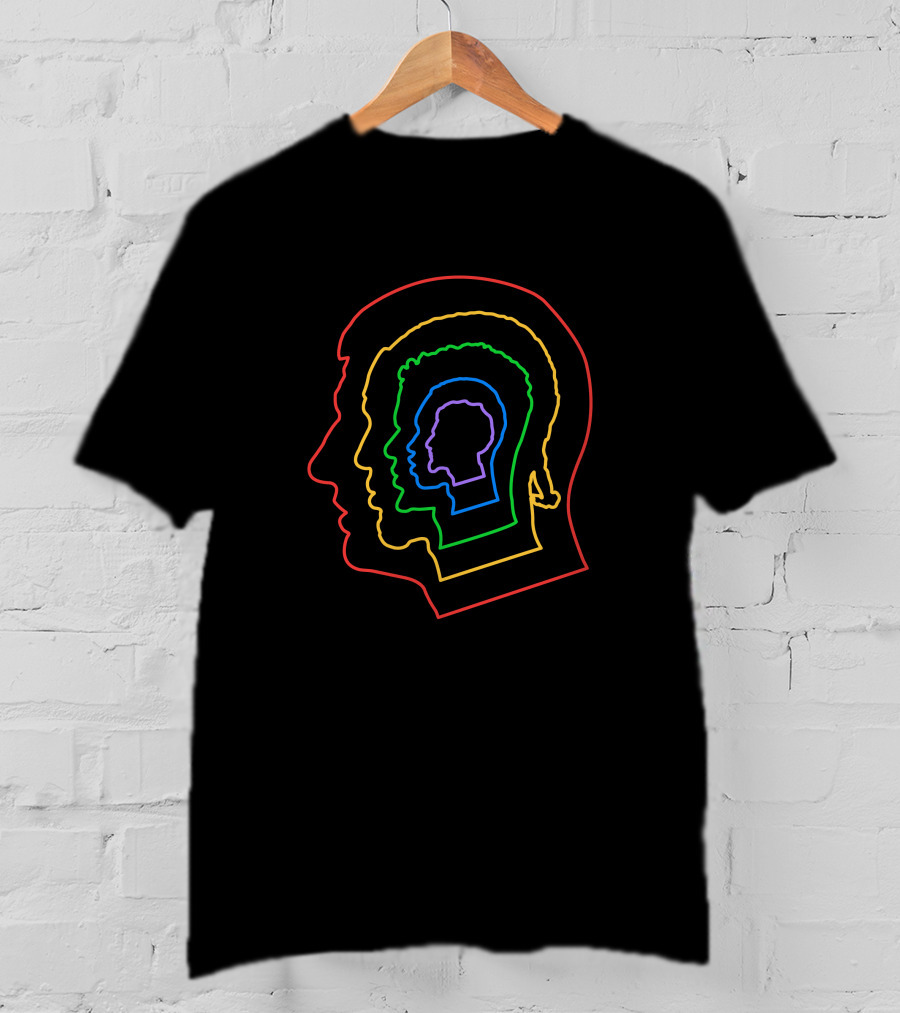 Idratherbelurking Core Five Rainbow Edition Neon Silhouette Layers T-Shirt
