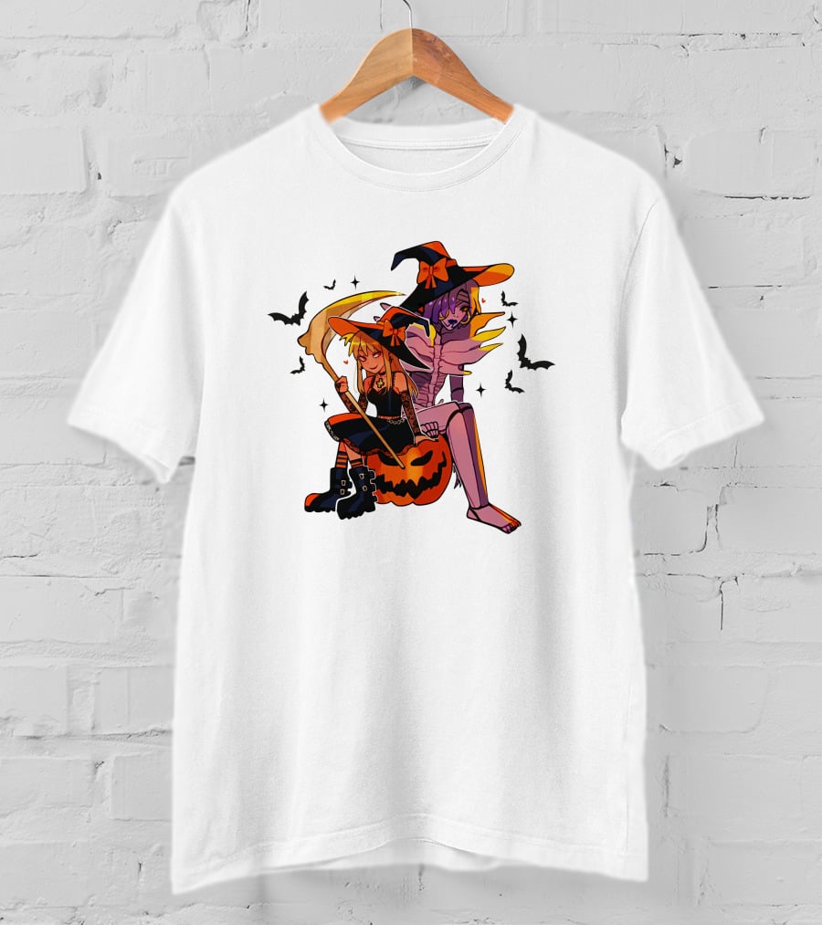 Huyandere Deathnote Halloween Gfs Witch Pumpkin Bats T-Shirt