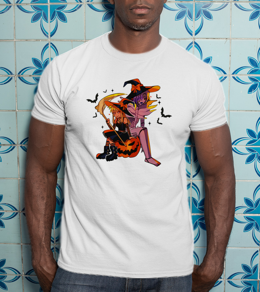 Huyandere Deathnote Halloween Gfs Witch Pumpkin Bats T-Shirt