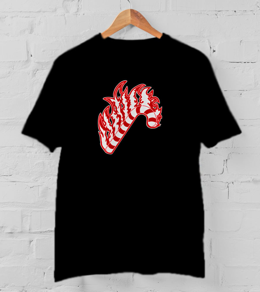 Sapnap Merch Holiday Candy Cane Flaming T-Shirt
