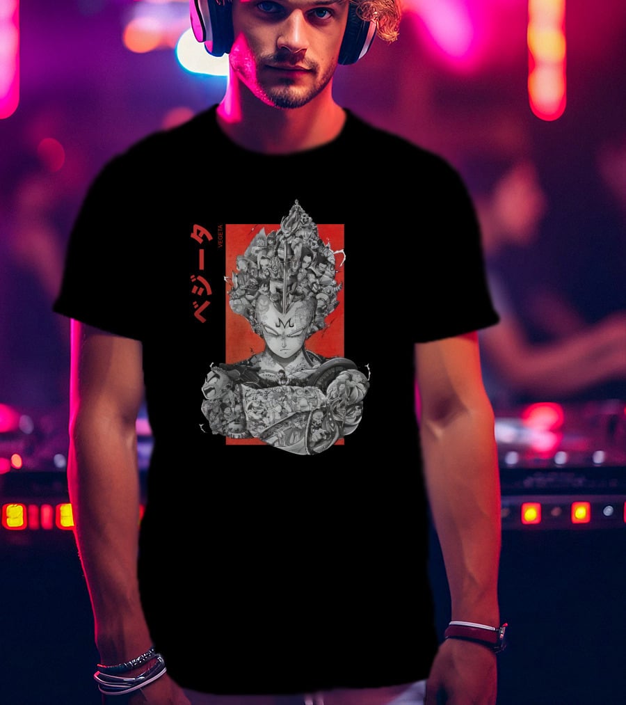 Vegeta Majin Form L2 Champion Collage T-Shirt