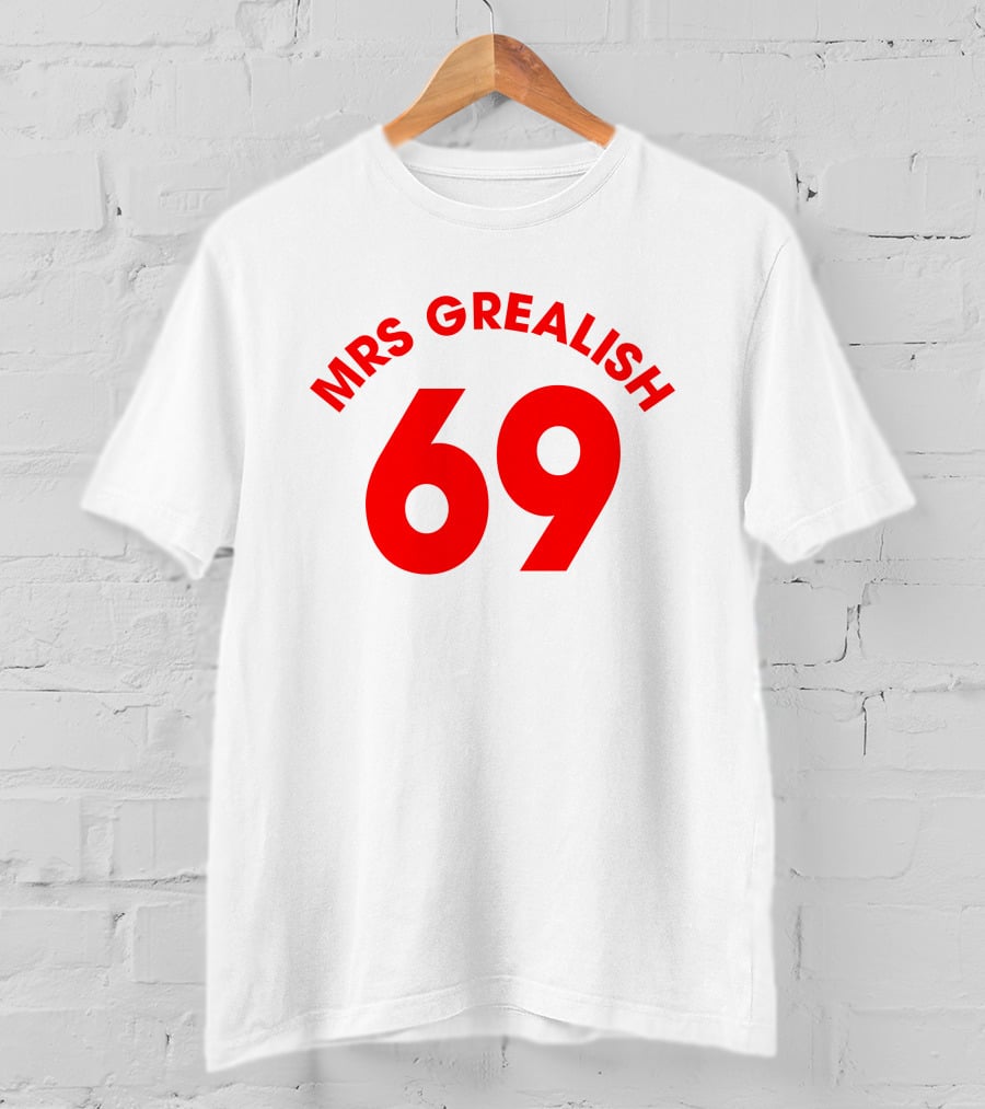 MRS GREALISH 69 Red Bold Arch Text T-Shirt