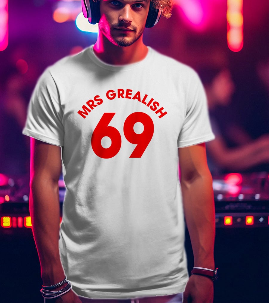MRS GREALISH 69 Red Bold Arch Text T-Shirt
