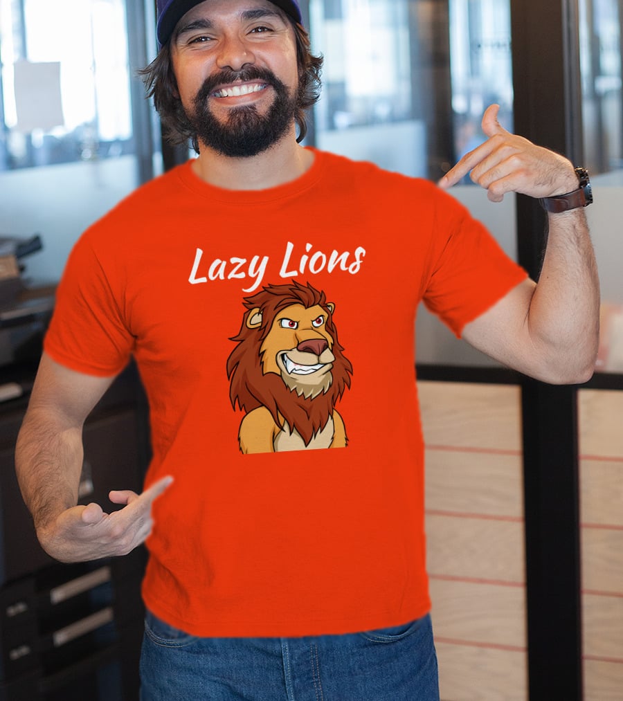 Lazy Lions NFT Apparel Bold Cartoon Lion T-Shirt