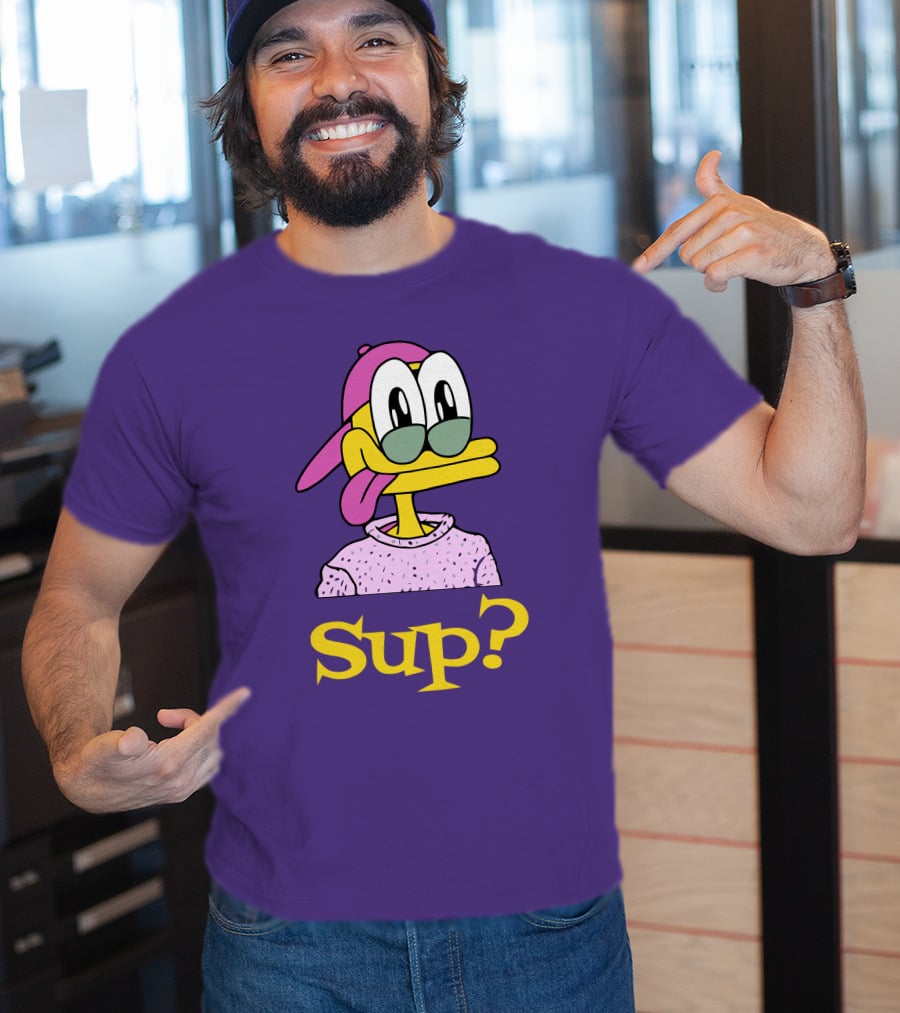 Nft Sup Ducks Purple Background Retro Cartoon T-Shirt