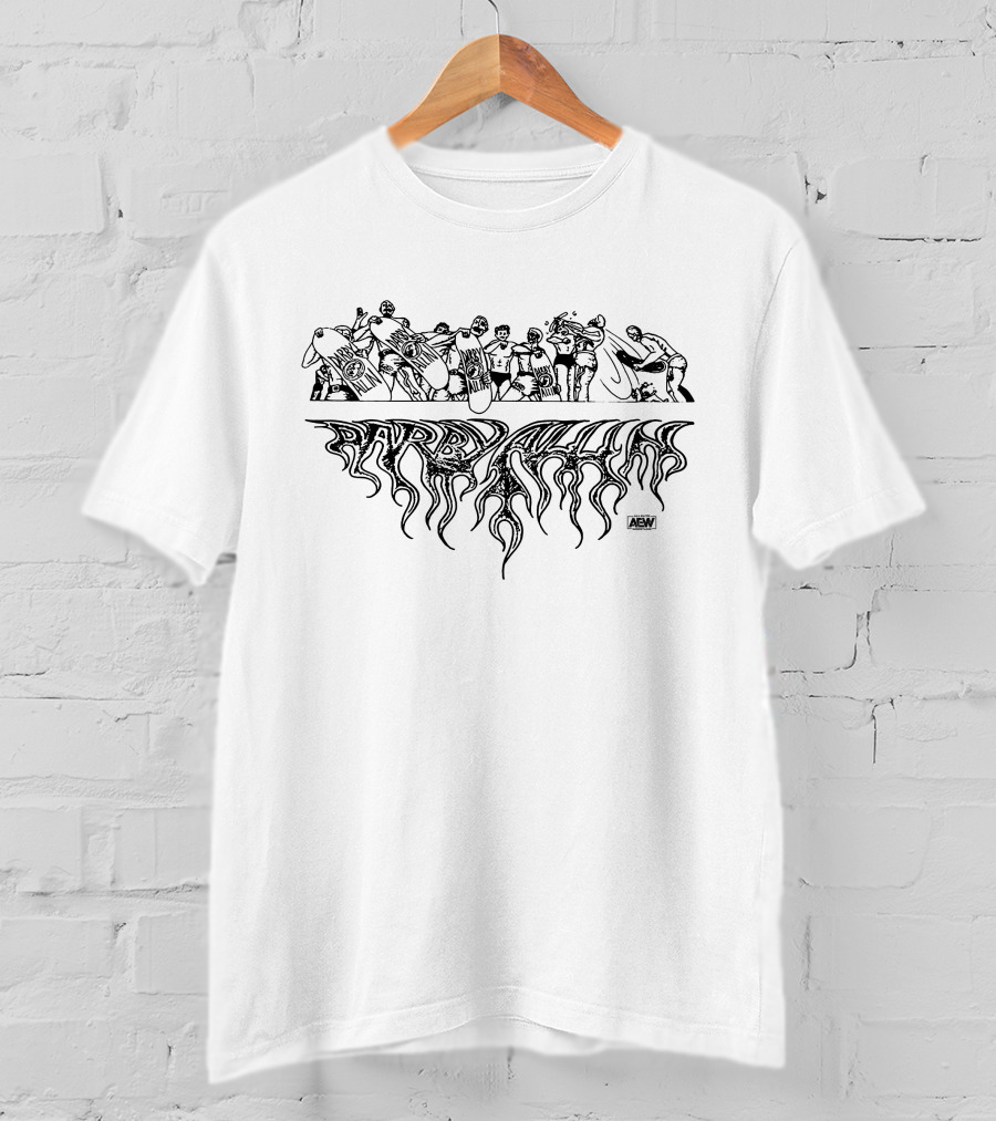 Darby Allin Up In Flames Skateboard Squad Illustration AEW T-Shirt