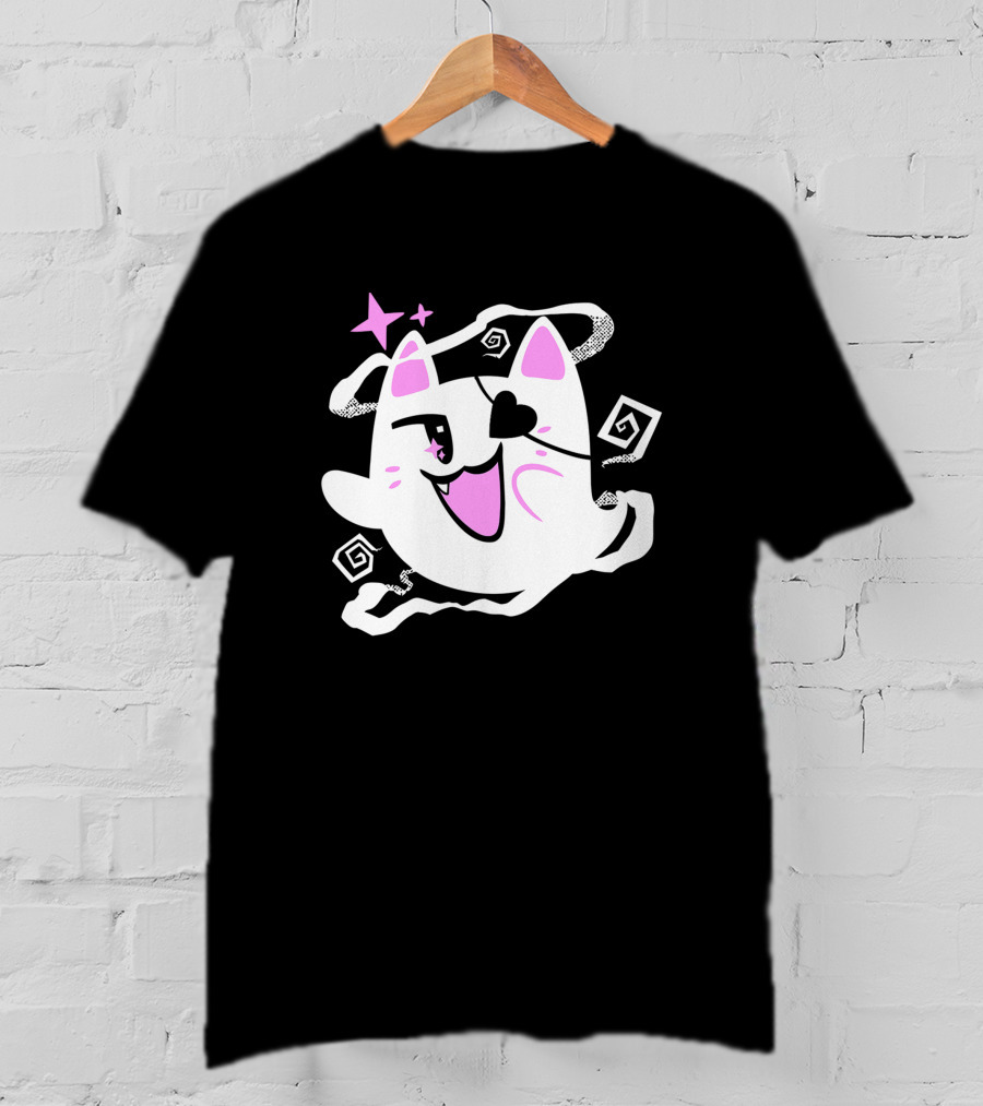 Shark Robot Merch Halloween Goro Ghost Cat With Eye Patch And Stars T-Shirt