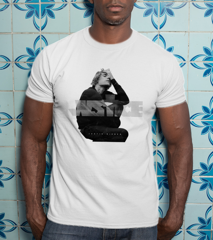 Justin Bieber Justice Album Cover Black And White Image T-Shirt