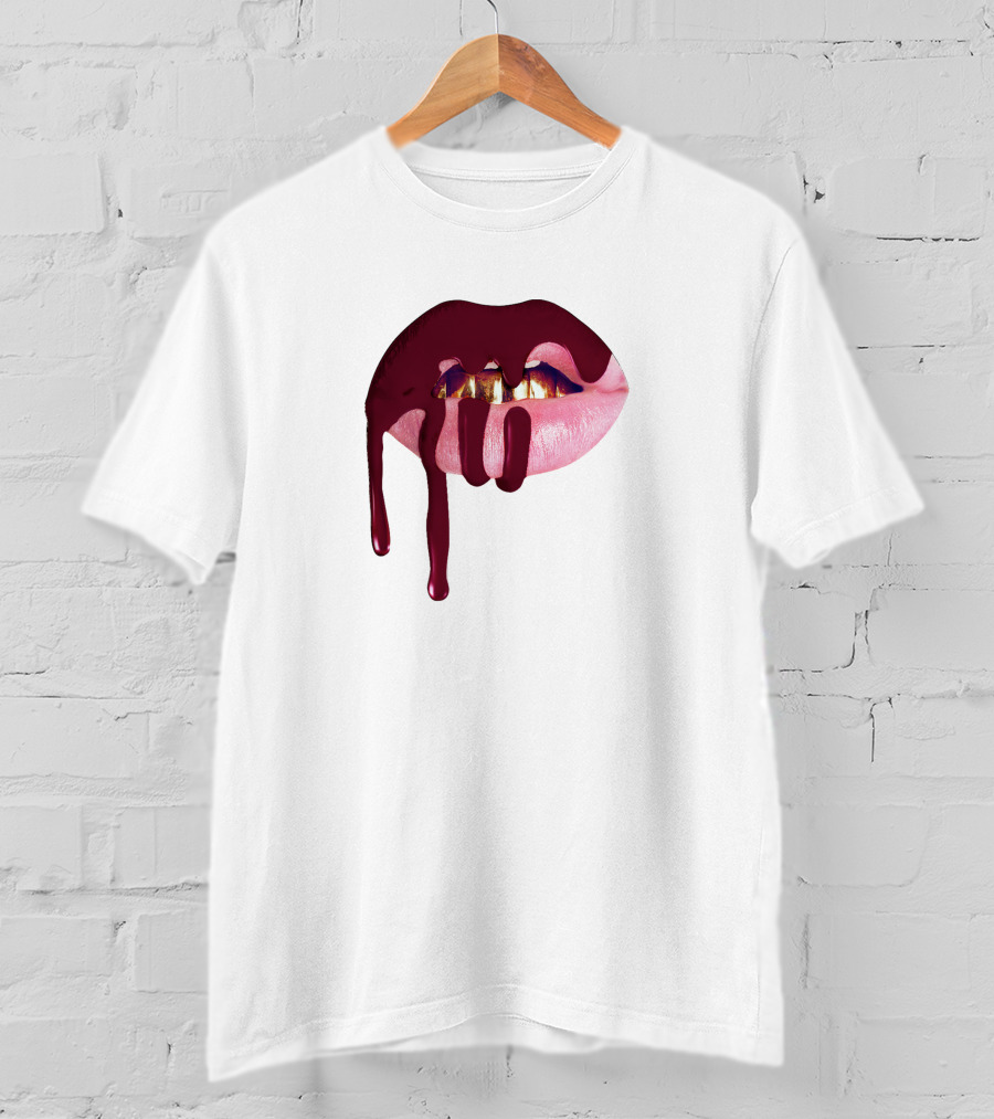 Kylie Jenner Halloween Lips Cosmetics Dripping T-Shirt
