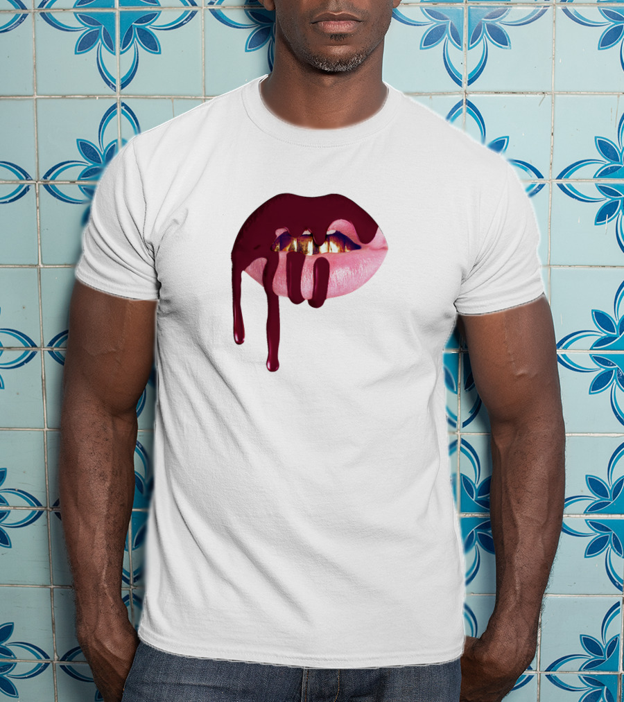 Kylie Jenner Halloween Lips Cosmetics Dripping T-Shirt