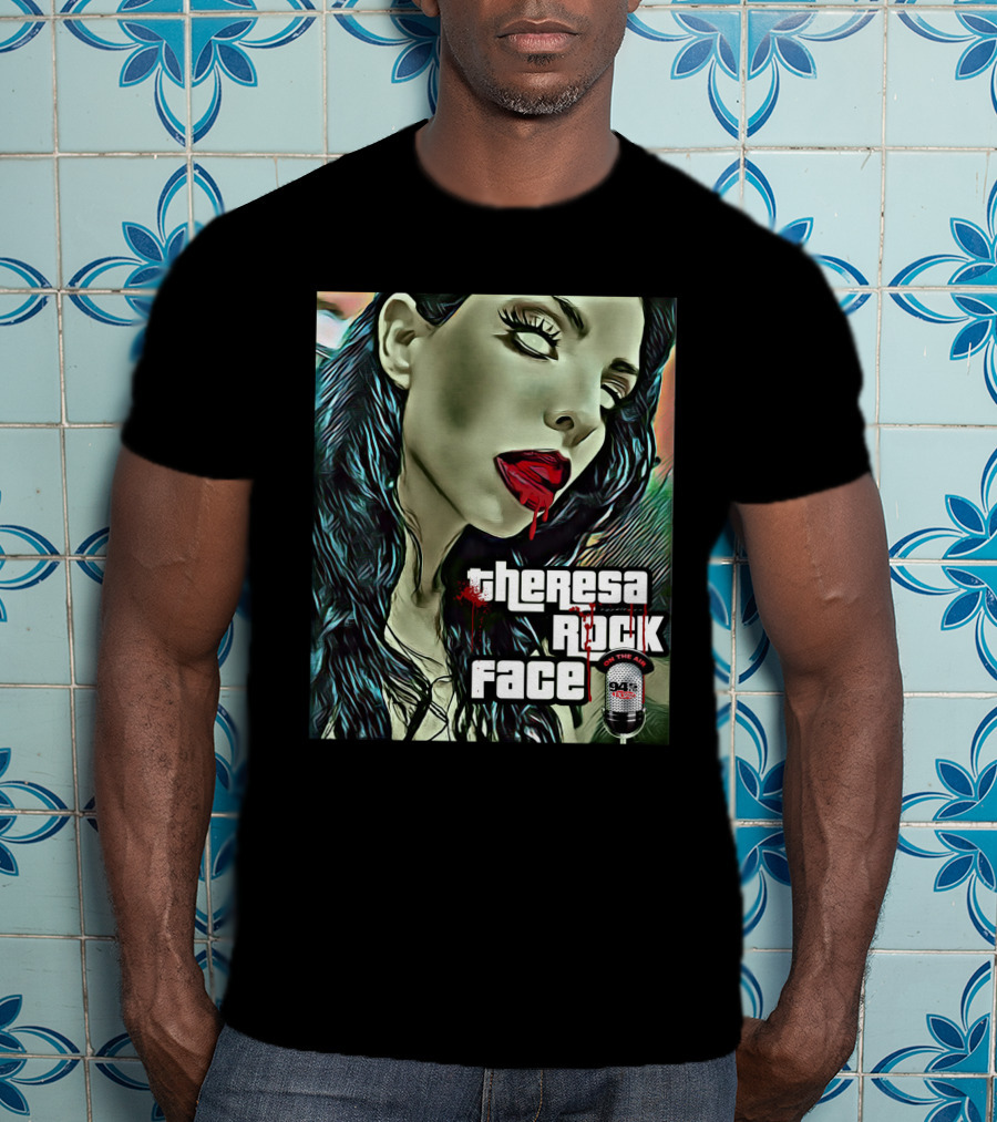 Theresa Rock Face Zombie Face 94.3 Radio Halloween Ram T-Shirt